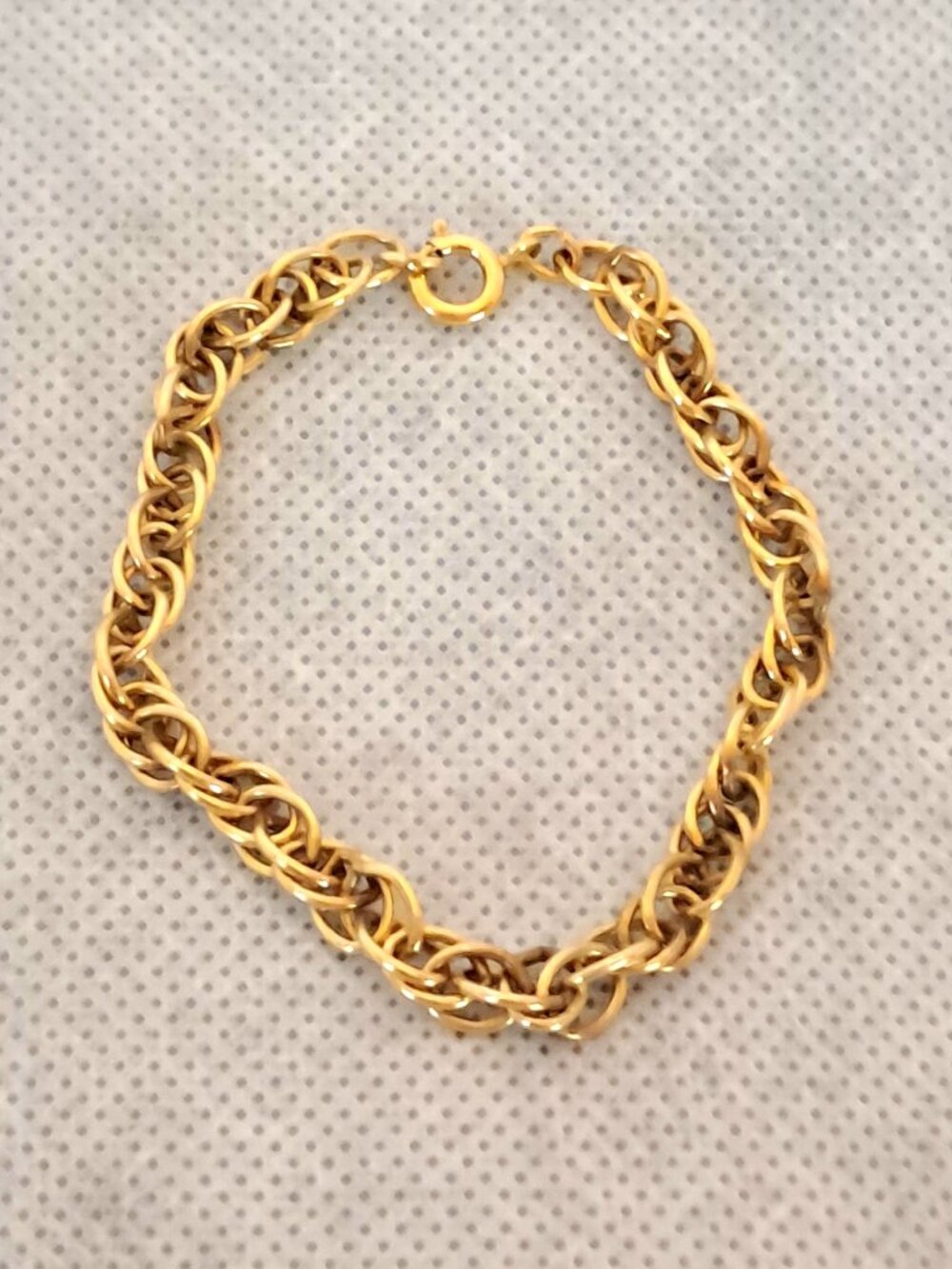 Vintage 12k Gold Filled Double Link Starter Charm Bracelet 7" Estate